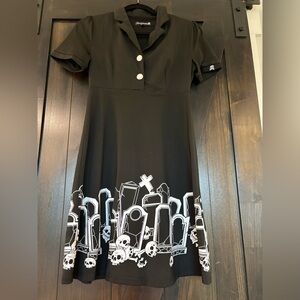 Sourpuss Black Garment with White Skull Detail